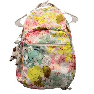 Kipling Clas Seoul Large 15" Laptop Backpack (Luscious Florals White)